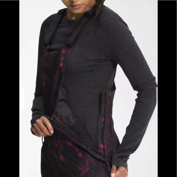 The North Face Freedom Women's Ski Snow Bibs Pants In Black/pink Sz L NWT - Picture 7 of 12